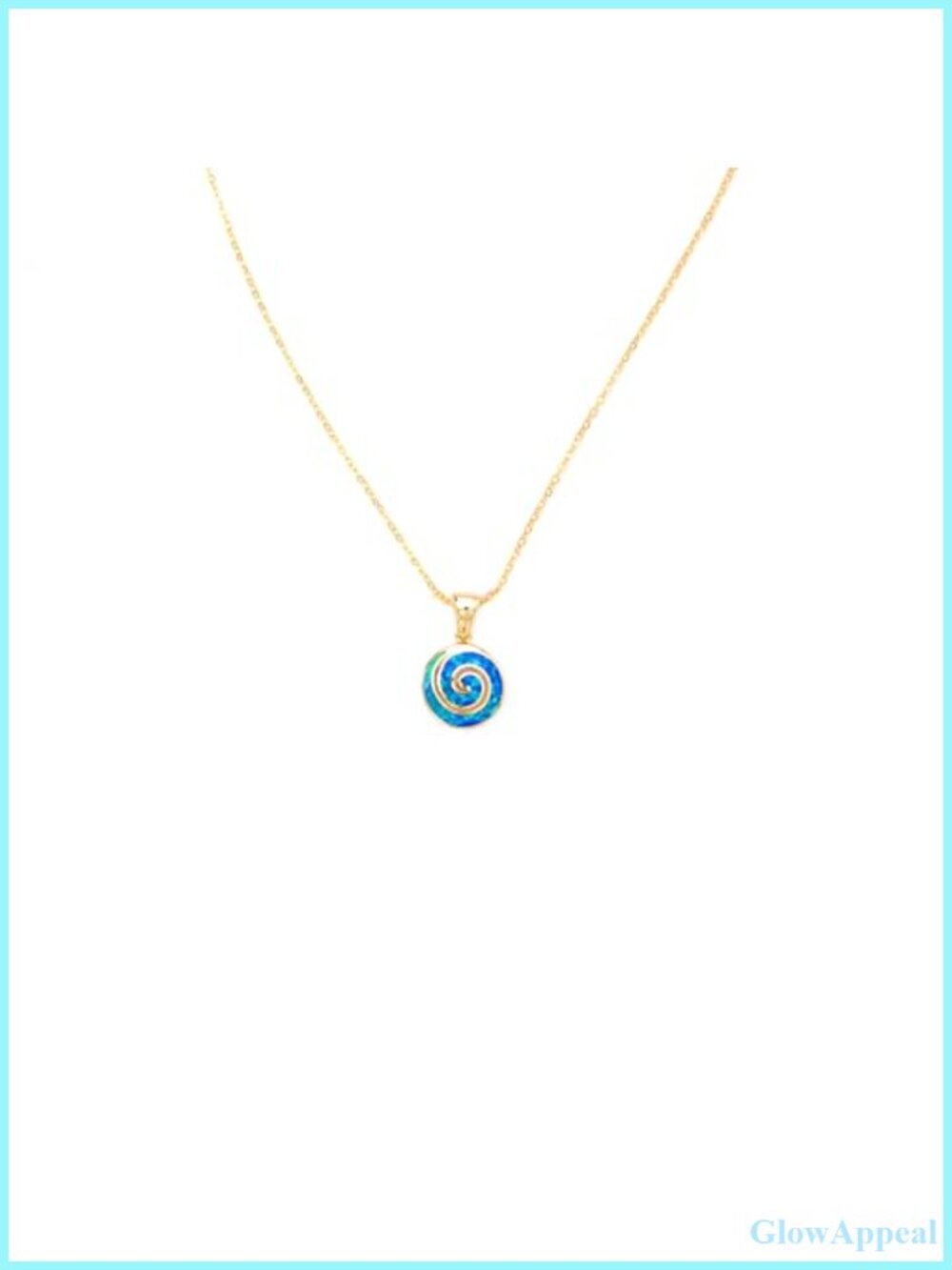 Handcrafted Silver Spiral Pendant Necklace Opal Gold Plated